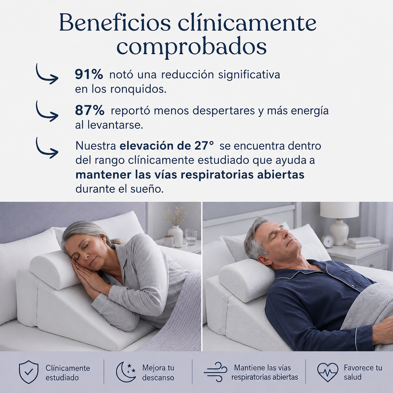 Relieva™ - Almohada Cervical Antirronquidos